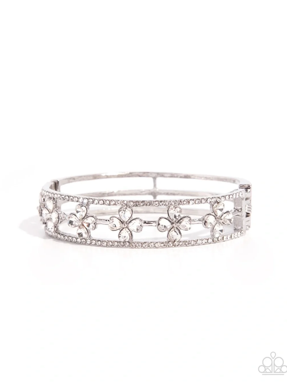 paparazzi Silver Floral Radiance Crystal Bracelet
